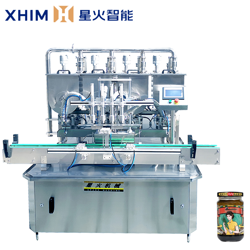 全自動(dòng)四頭醬料灌裝機(jī)-活塞式灌裝機(jī)械