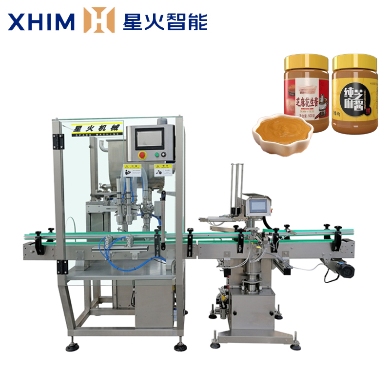 雙頭醬料灌裝旋蓋一體機(jī)-灌裝旋蓋機(jī)生產(chǎn)線