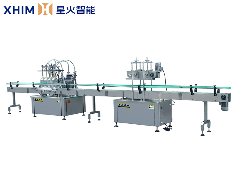 全自動油料灌裝機生產(chǎn)線-液體定量灌裝